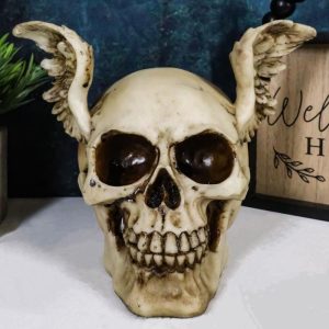 Ebros Day Of The Dead Guardian Angel Winged Skull Statue Time Waits For No Man Figure