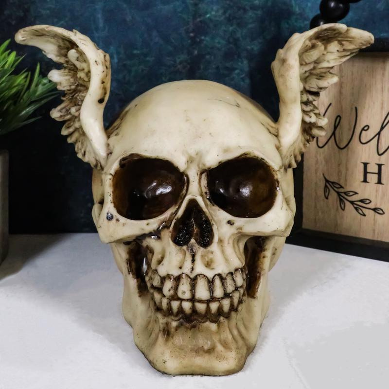 Ebros Day Of The Dead Guardian Angel Winged Skull Statue Time Waits For No Man Figure