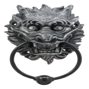 Ebros Far East Oriental Chinese Dragon Door Knocker Resin With Metal Ball