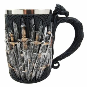 Ebros Gift Medieval Renaissance Dragon Iron Throne Of Swords Coffee Mug Drinking Beer Stein Tankard Cup