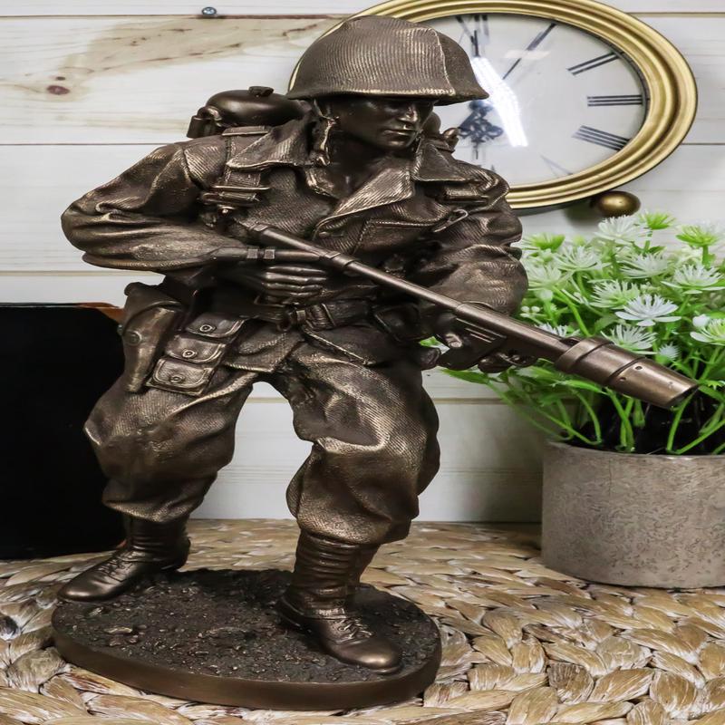 Ebros Gift Military WW2 Flamethrower Ground Troop Soldier Decorative Figurine 12" Tall