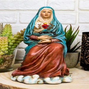 Ebros Gift Our Lady Of Seven Dolors Figurine Mother Of Sorrows Mater Dolorosa Sculpture 6.75" H