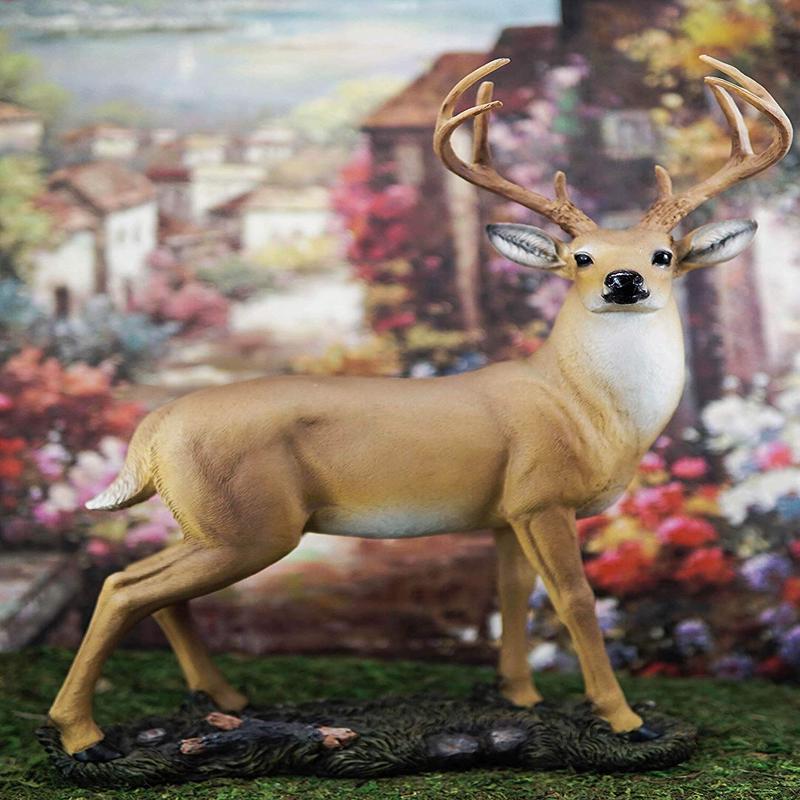 Ebros Gift Wildlife 8 Point Trophy Buck Statue 15" H Whitetail Deer Figurine