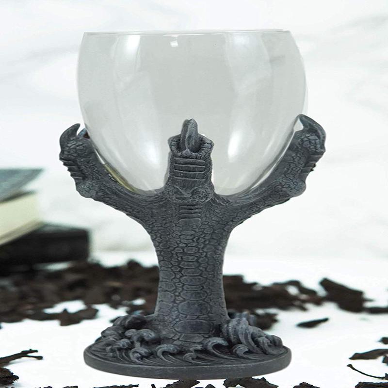 Ebros Gothic Dragon Claws 8oz Wine Glass Goblet Chalice Cup