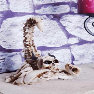 Ebros Gothic Giant Scorpion Skeleton with Horned Demon Skull Statue 7.25" Tall