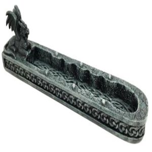 Ebros Guardian Styx River Ancient Crouching Dragon Incense Burner Figurine Sculpture