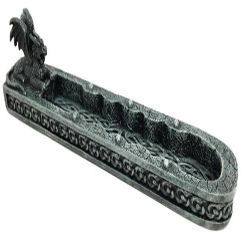 Ebros Guardian Styx River Ancient Crouching Dragon Incense Burner Figurine Sculpture