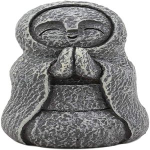 Ebros Japanese Happy Elated Jizo Monk Kneeling In Prayer Miniature Statue 3"Tall