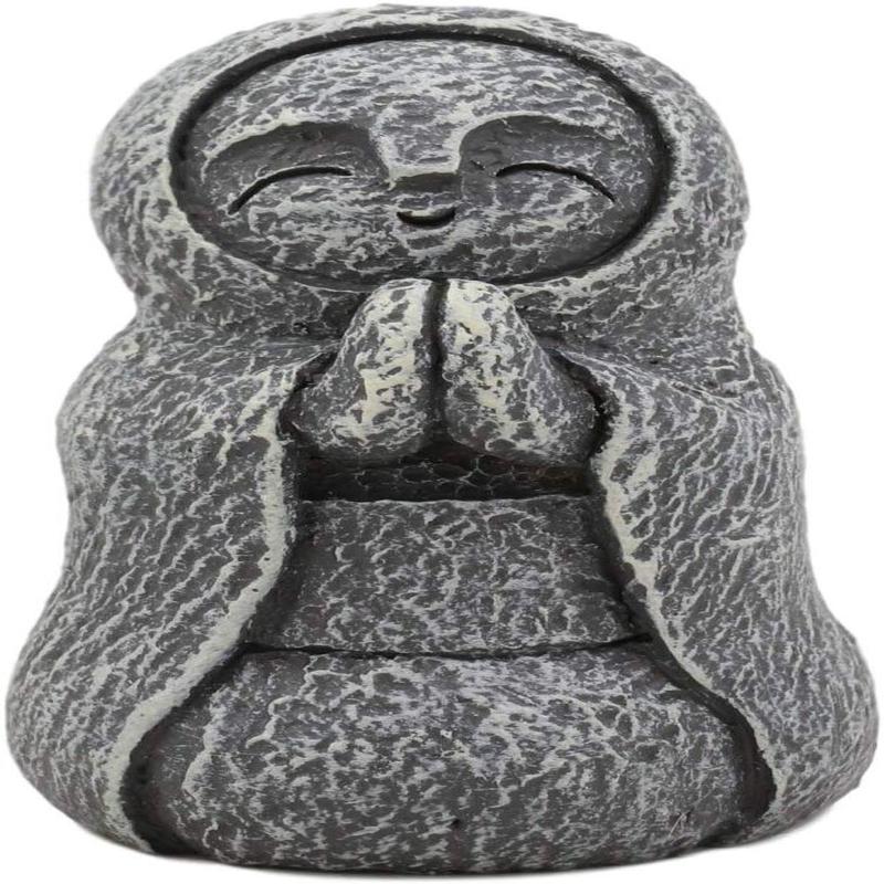 Ebros Japanese Happy Elated Jizo Monk Kneeling In Prayer Miniature Statue 3"Tall
