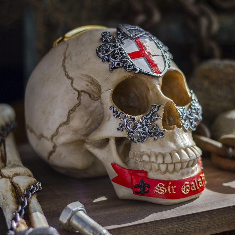 Ebros Knights of The Round Table King Arthur Skulls Sir Galahad Skull Figurine