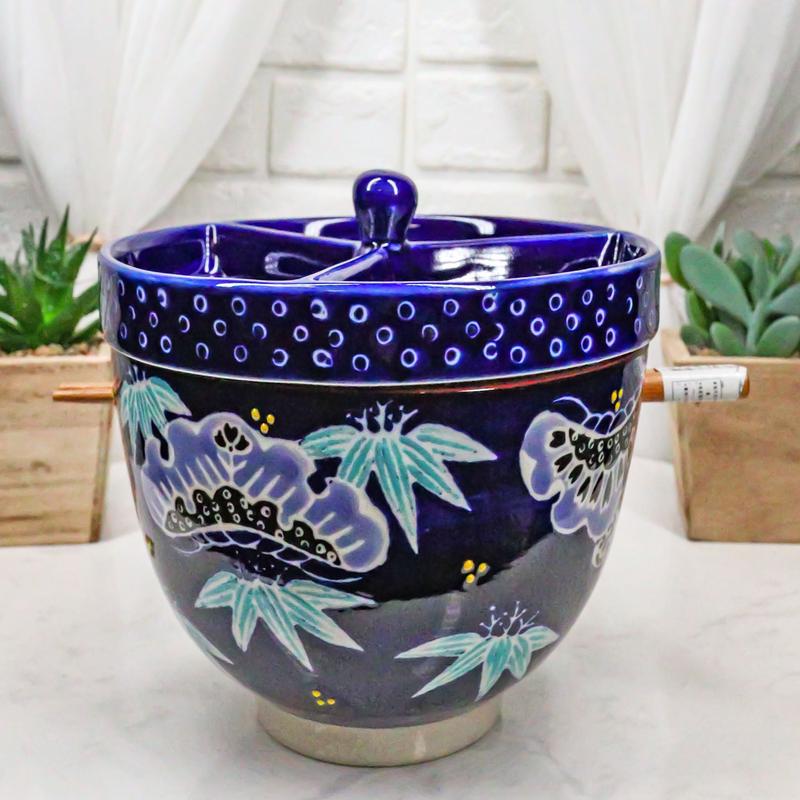 Ebros Udon Noodles & Tentsuyu Dipping Sauce 6"D Bowl & Choptick Set (Midinight)