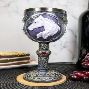 Ebros Gift Vial Of Everlasting Life Rare Unicorn Wine Drink Goblet Chalice Cup 7.5"H