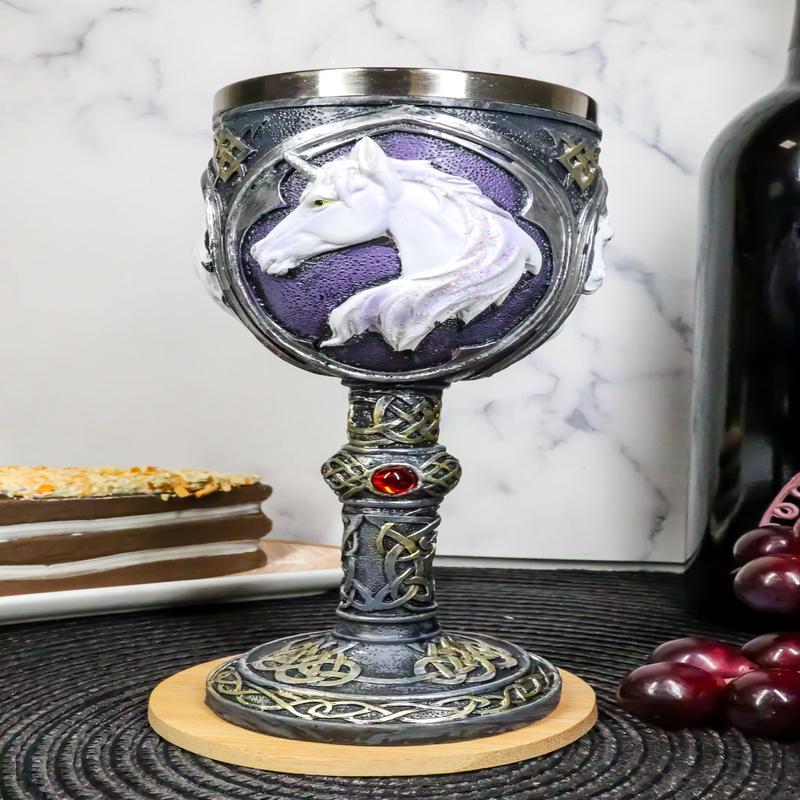 Ebros Gift Vial Of Everlasting Life Rare Unicorn Wine Drink Goblet Chalice Cup 7.5"H