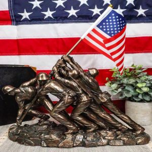 Ebros Iwo Jima 6 Marines Raising USA Flag Memorial Replica 12" Long Figurine