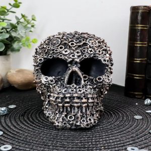 Ebros Junkyard Mechanic Gears Nuts Bolts And Screws Hardware Skull Decorative Figurine