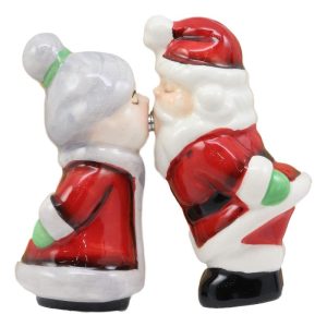 Ebros Kissing Mr And Mrs Santa Claus Couple Magnetic Salt And Pepper Shakers Set