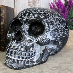 Ebros  Long Haired Mohawk Steampunk Cyborg Robot Skull Sniper Warrior Figurine Decor