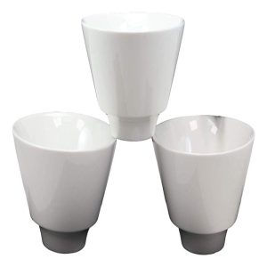 Contemporary Large White Porcelain Trapezoid Round Bowls 44oz 8.5"Dia Set Of 3