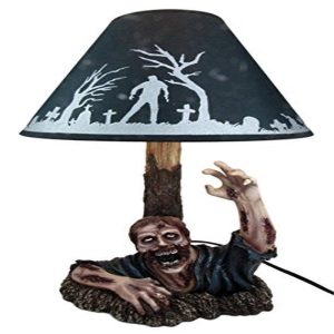Ebros Gift Zombie Rising from The Grave Desktop Table Lamp Statue Decor with Shade 20"H