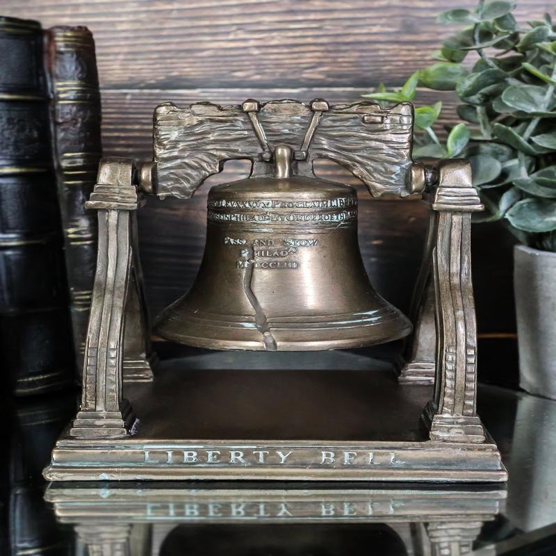 Ebros Independence Hall Liberty Bell Statue 5"Tall American Freedom