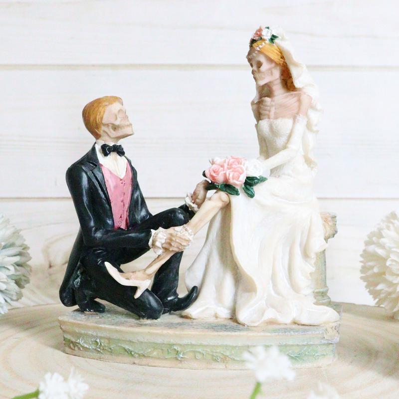 Ebros Love Never Dies Skeleton Bridal Couple Garter Removal Wedding Figurine