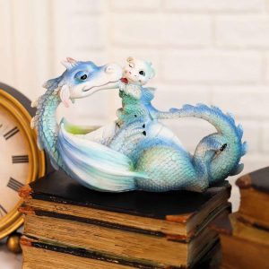 Ebros Lovely Dragon Mother with Baby Dragon Motherhood Family Resin Figurine