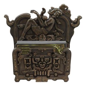 Ebros Mexica Aztec Maya Gods and Goddesses Mesoamerican Pictogram Symbols Business Card Holder Figurine 5.75" High As Vanity Or Decorative Storage Decor for Office Study Desk Organizer