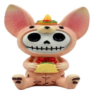 Ebros Latin Chihuahua Taco Furrybones Figurine 3.5" H Skeleton Collectible