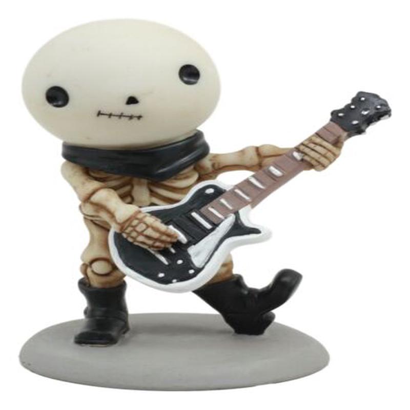 Ebros Lightning Lucky The Rock Star Skeleton Electric Guitarist Statue 3.5" Tall Unfortunate Luck of The Lightning Guitar Rocker Collectible Figurine