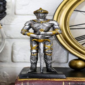 Ebros Medieval Knight Suit Of Armor Figurine Elite Swordsman Miniature 4"H