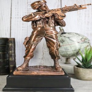 Ebros Men Of Duty Decorated Army Soldier Aiming With Rifle Figurine 11.5"Tall
