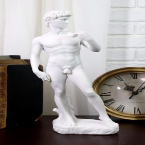 Ebros Michelangelo Masterpiece David Statue Florence Cathedral Renaissance Art King David Figurine Catholic Christian Biblical Historical Hero Sculpture (Off White)