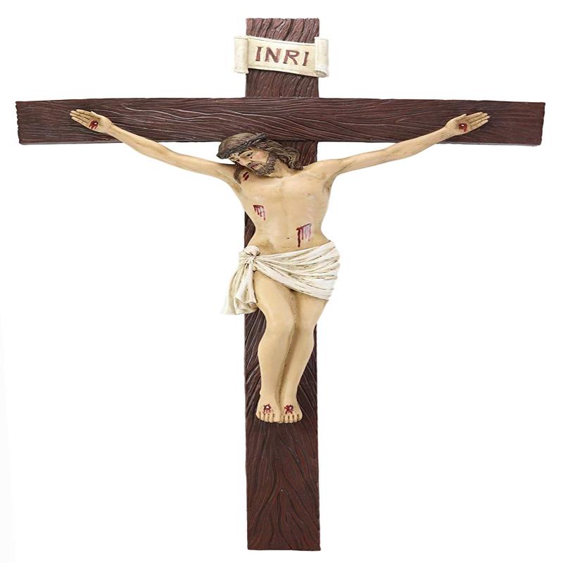 Ebros Large 30" Tall INRI Jesus Christ On The Cross Wall Hanging Crucifix Plaque