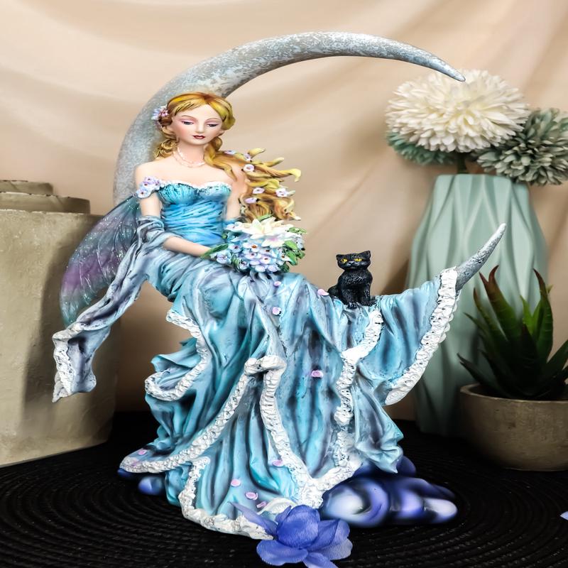 Ebros Large Celestial Moon Water Elemental Fairy Statue 11"H By Nene Thomas