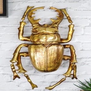 Ebros Large Gold Leaf Resin Giant Stag Wall Sculpture Or Table Decor Figurine