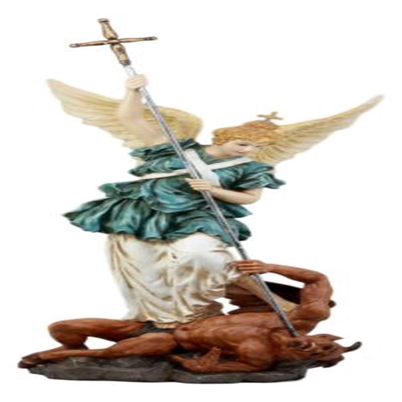 Ebros Large Saint Michaelskirche Archangel Michael Slaying Lucifer Statue 21" Tall Church of Saint Michael Germany Panoramio Landmark