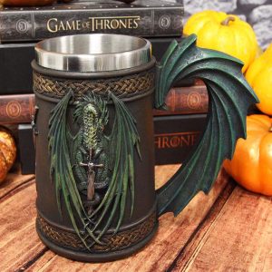 Ebros Ruth Thompson Dragon's Lair Skull Blade Drake 14oz Coffee Mug Tankard