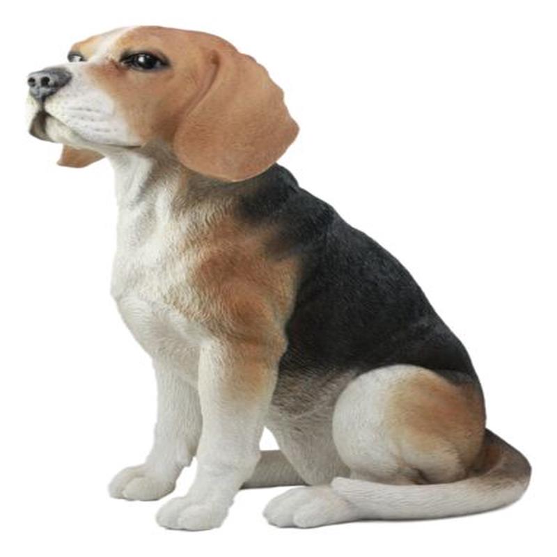 Lifelike Realistic Classic Tri Colored Beagle Dog Statue 14.5"H Pedigree Breed