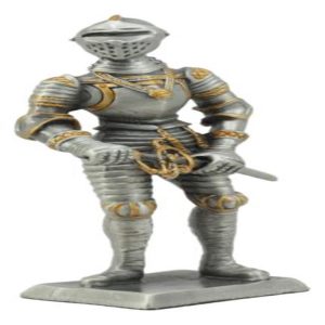 Ebros Medieval Pewter English Knight Drawing Sword Statue 4"H Medieval Suit Of Armor