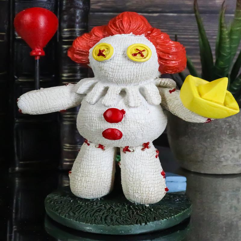 Ebros Pinheadz Monster with Voodoo Stitches Figurine 4.25"H (Pennywise Clown It)