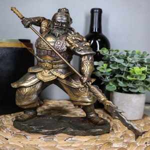 Ebros Romance of Three Kingdoms General Hero Zhang Fei Wielding Serpent Spear Statue
