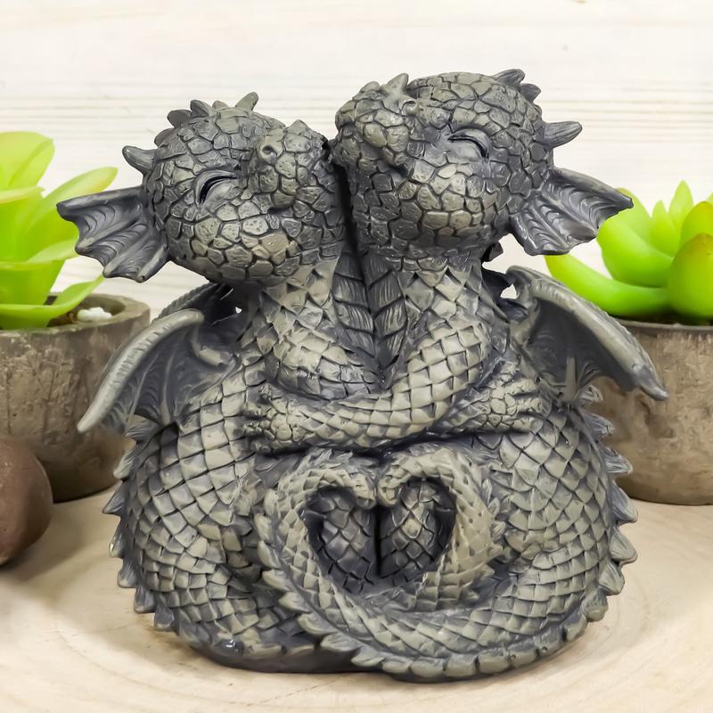 Ebros Romantic Valentines Baby Garden Dragons Cuddling Tight Statue 5.25" Tall