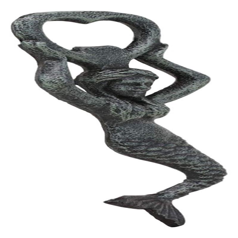 Ebros Rustic Vintage Verdigris Cast Iron Metal Nautical Coastal Goddess Siren Mermaid Soda Beer Bottle Cap Opener 7.5" High Mermaids Under The Sea Party Decor Accent (1)