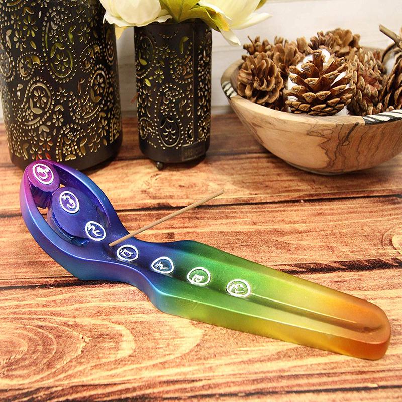 Reclining Spiral Goddess Divine Feminine Chakra Colors Incense Burner Figurine