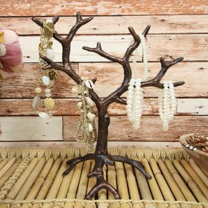 Rustic Fashion Rings Necklace Barren Jewelry Tree Display Holder Hooks Metal Art