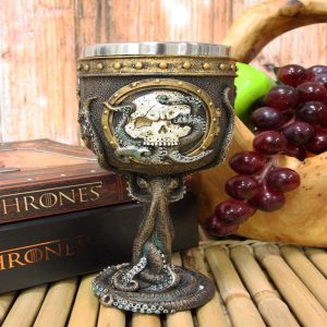 Ebros Nautical Anchor Cthulhu Octopus Wrecking Human Skull In Porthole Wine Goblet