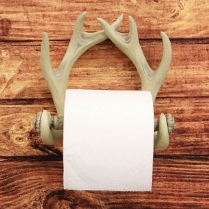 Ebros Rustic 10 Point Buck Deer Antlers Toilet Paper Holder Bathroom Wall Decor