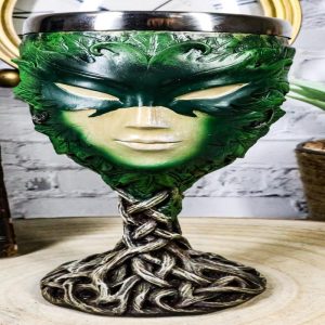 Ebros Rustic Woods Willow Forest Spirit Greenman Lady Wine Goblet Chalice Greenlady