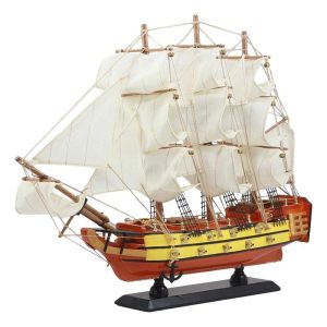 Ebros Nautical Royal Navy Her Majesty Wooden Sailboat Model 14" Tall Classical Frigate Warship Prototype