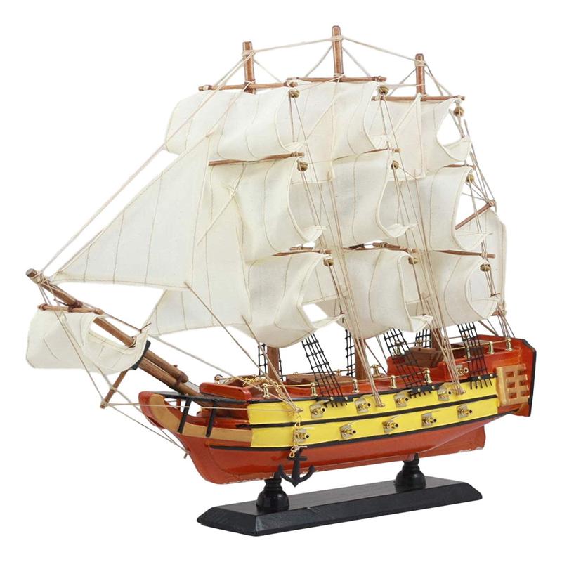 Ebros Nautical Royal Navy Her Majesty Wooden Sailboat Model 14" Tall Classical Frigate Warship Prototype